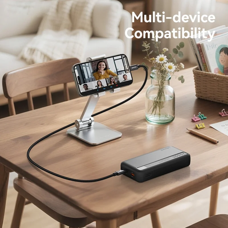 USAMS SJ769 U91 60W Aluminum Alloy Fast Charging Cable 1m USB-C to USB-C Data Cable