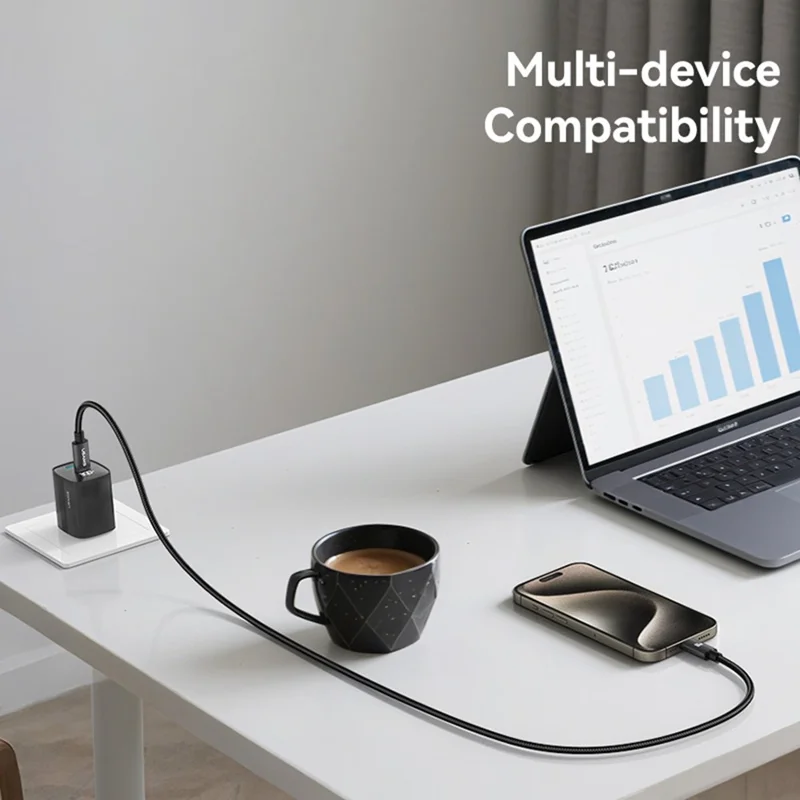 USAMS SJ769 U91 60W Aluminum Alloy Fast Charging Cable 1m USB-C to USB-C Data Cable