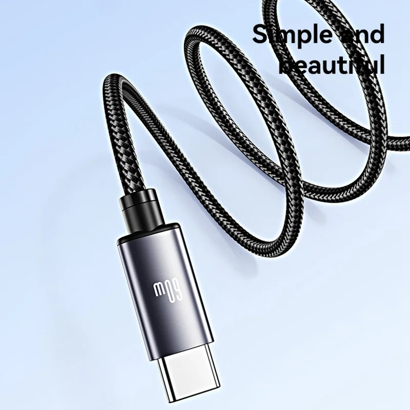 USAMS SJ769 U91 60W Aluminum Alloy Fast Charging Cable 1m USB-C to USB-C Data Cable