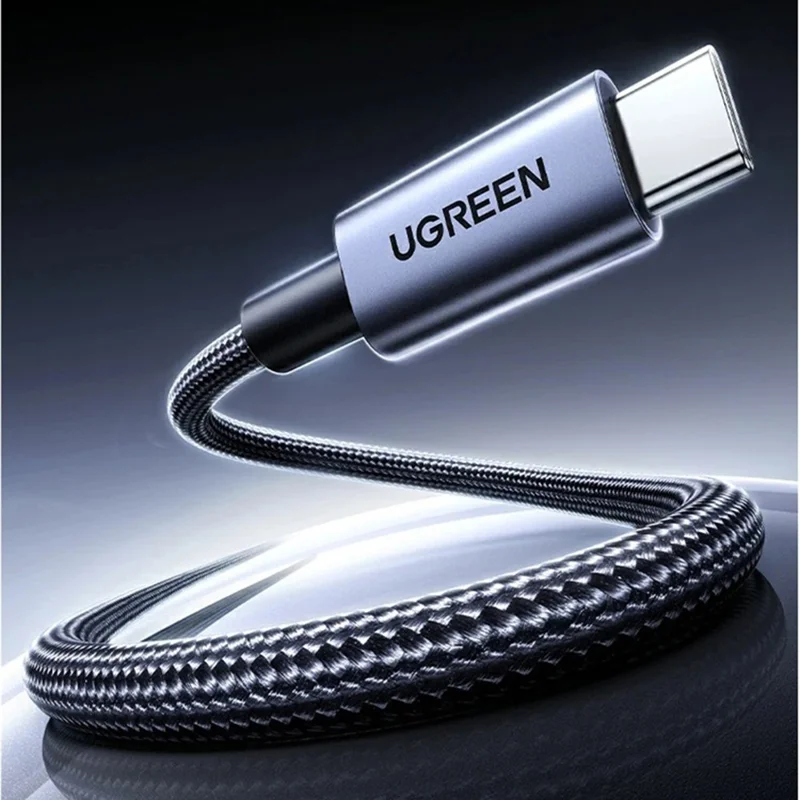 UGREEN 65863 2m PD 100W Fast Charging Type-C Cable with Digital Display Braided USB-C to USB-C Data Cord