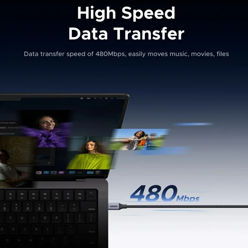 UGREEN 55517 1m Magnetic USB C to USB C Cable PD 100W Fast Charging Data Cord for MacBook / iPhone / iPad