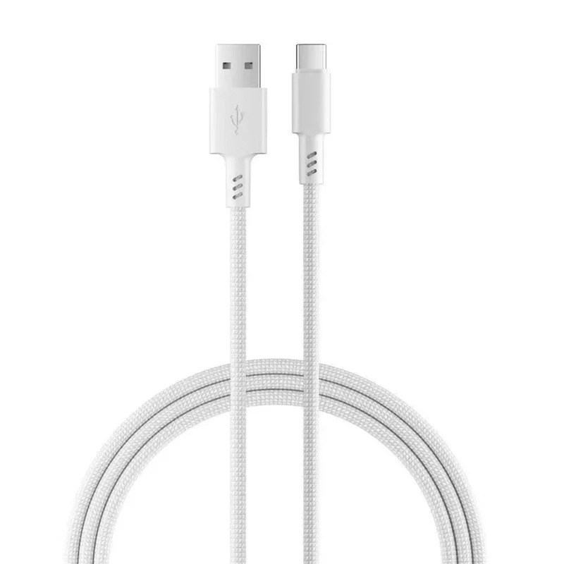 AMORUS 1 м, 2,4 А, кабель USB-A – USB-C, нейлоновый плетёный кабель для передачи данных, кабель быстрой зарядки для телефона / планшета / ноутбука — белый