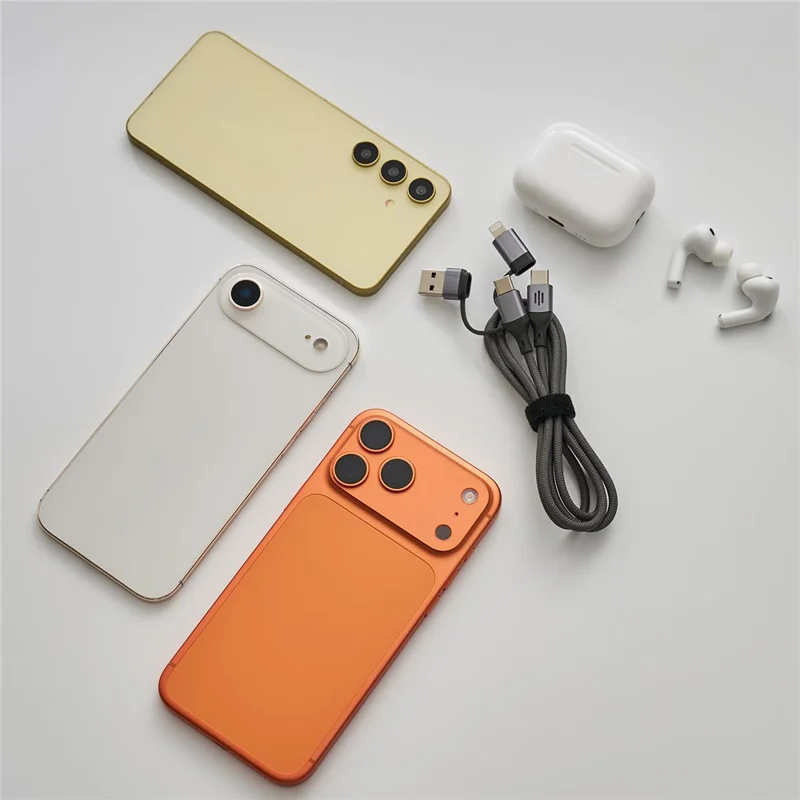 AMORUS 1.2m 4 in 1 USB  /  Type-C to iP  /  Type-C Cable PD 60W Fast Charging Braided Cord