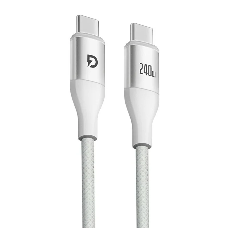Bulk Purchasing MOVA-AEFD A4005 PD 240W 1.2m Braided Fast Charging Cable Type-C to Type-C Data Transfer Cord - Silver