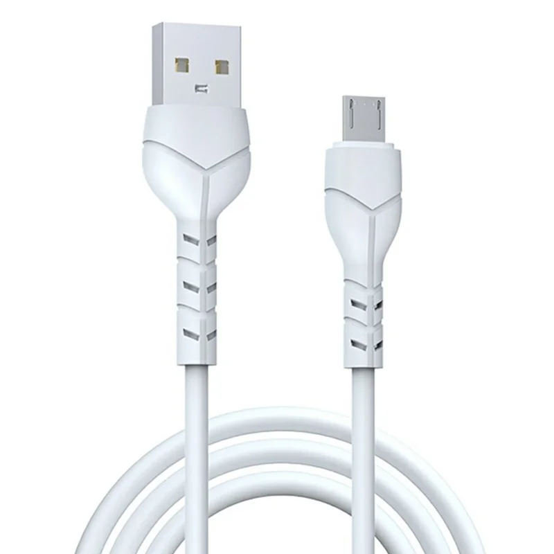 DEVIA EC205 Kintone Series 1m USB-A to Micro USB Charging Cable PVC Data Transfer Cord - White