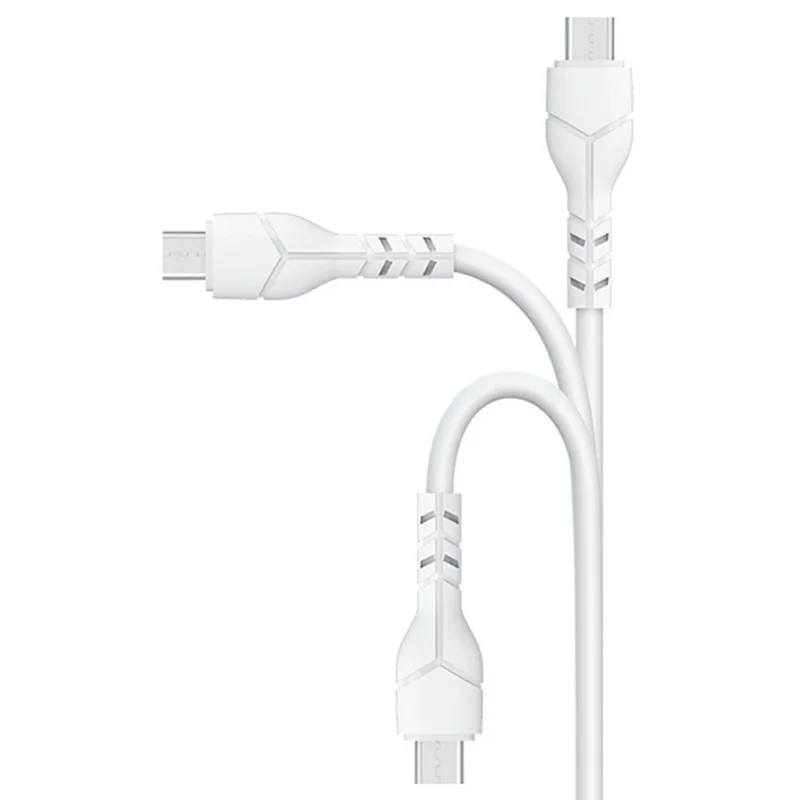 DEVIA EC205 Kintone Series 1m USB-A to Micro USB Charging Cable PVC Data Transfer Cord - White
