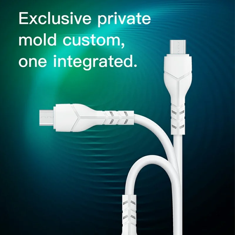 DEVIA EC205 Kintone Series 1m USB-A to Micro USB Charging Cable PVC Data Transfer Cord - White