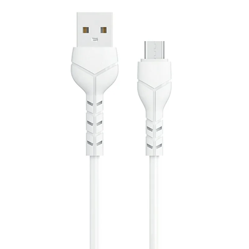 DEVIA EC205 Kintone Series 1m USB-A to Micro USB Charging Cable PVC Data Transfer Cord - White