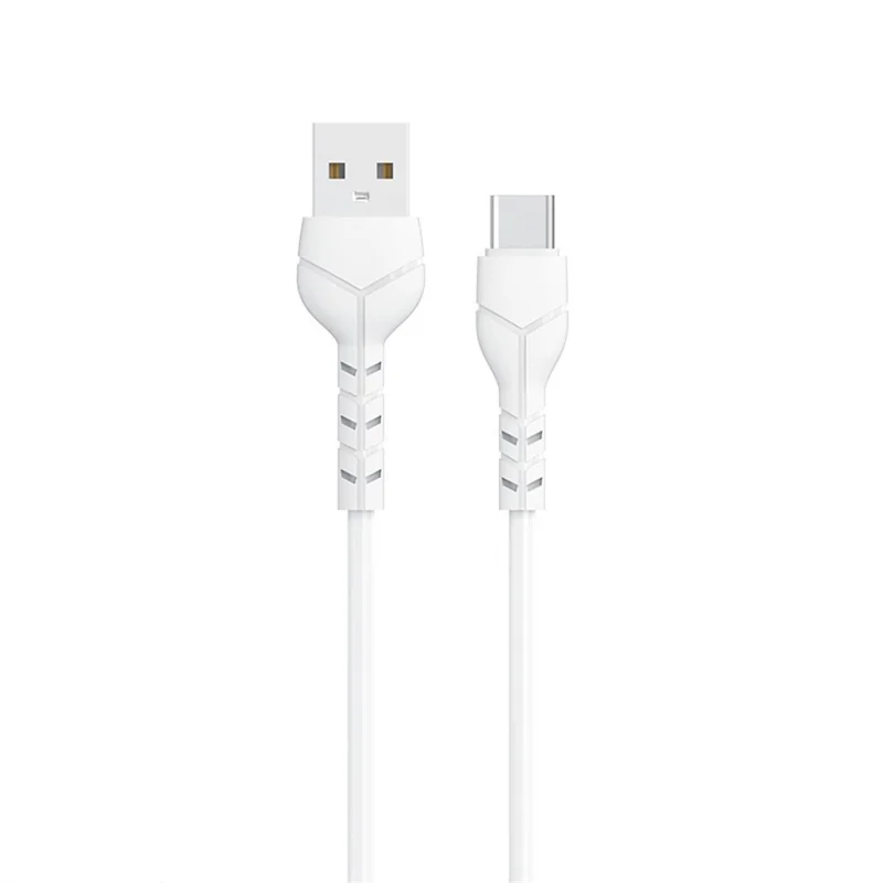 DEVIA EC305 Kintone Series 1m USB-A to Type-C Charging Cable PVC Data Transfer Cord - White