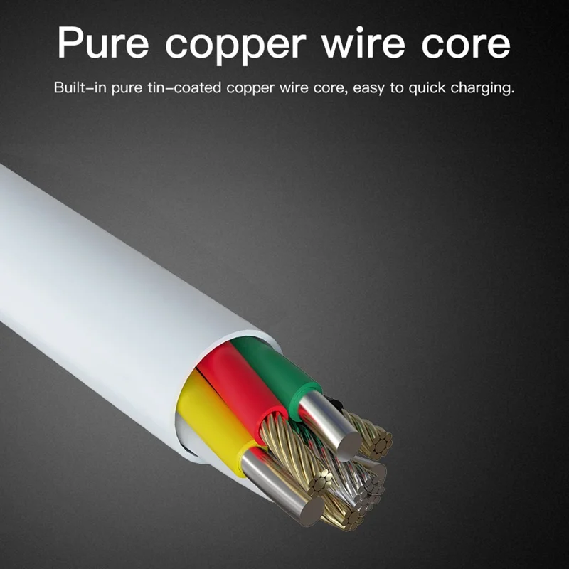 DEVIA EC305 Kintone Series 1m USB-A to Type-C Charging Cable PVC Data Transfer Cord - White