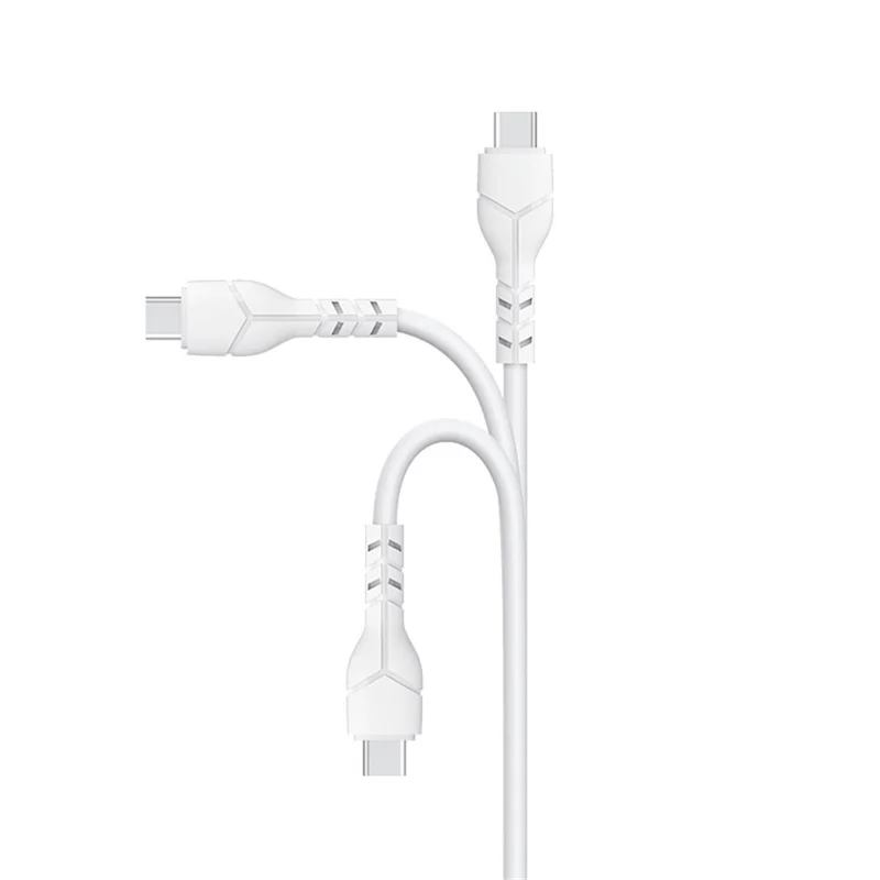 DEVIA EC305 Kintone Series 1m USB-A to Type-C Charging Cable PVC Data Transfer Cord - White