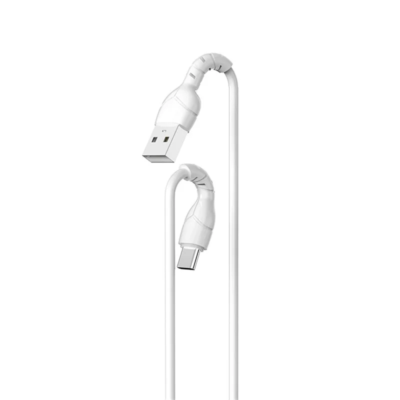 DEVIA EC305 Kintone Series 1m USB-A to Type-C Charging Cable PVC Data Transfer Cord - White