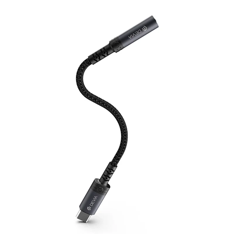 DEVIA Ipure Series Type-C to 3.5mm Audio Adapter DAC Chip Wired Connection for Phone  /  Tablet  /  Laptop - Black