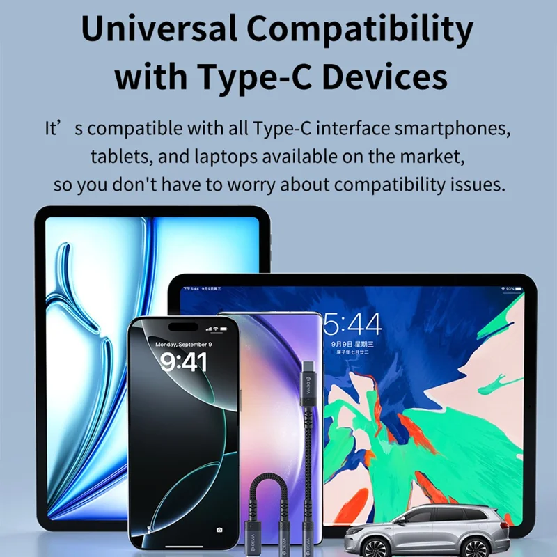 DEVIA Ipure Series Type-C to 3.5mm Audio Adapter DAC Chip Wired Connection for Phone  /  Tablet  /  Laptop - Black