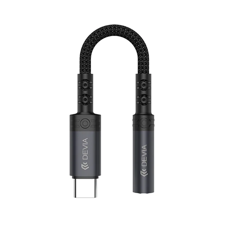 DEVIA Ipure Series Type-C to 3.5mm Audio Adapter DAC Chip Wired Connection for Phone  /  Tablet  /  Laptop - Black