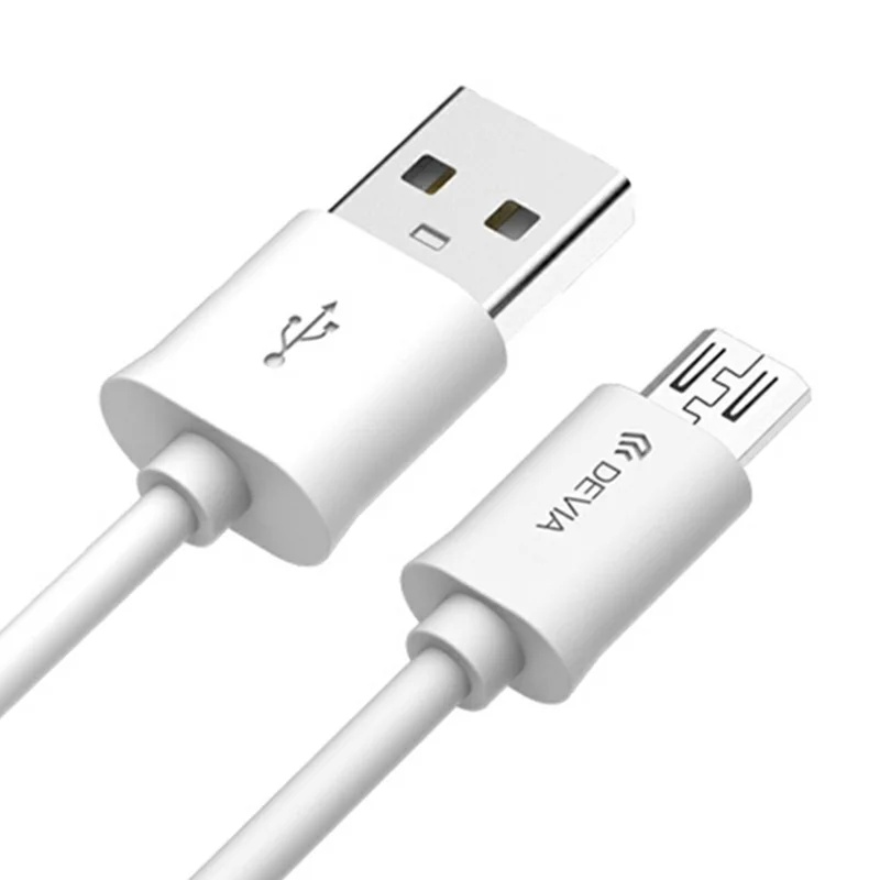 DEVIA 2.1A 1M Smart Cable Micro USB Charging Cable Fast Data Transfer Android Cable - White