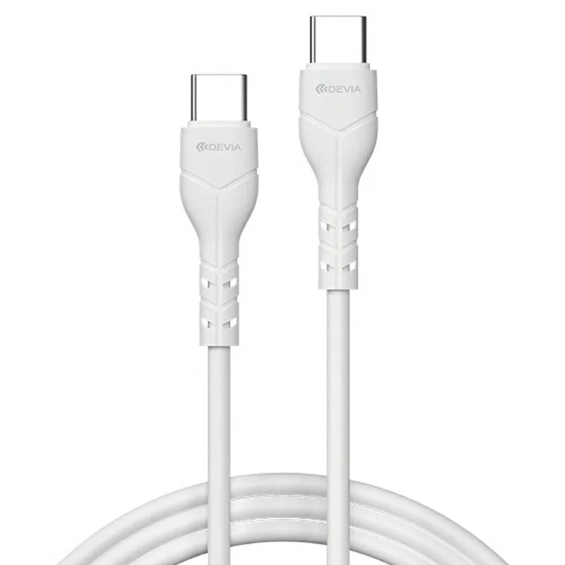 DEVIA Kintone Series Type-C to Type-C Cable 3A 1M 60W Fast Charging Data Sync Cable - White