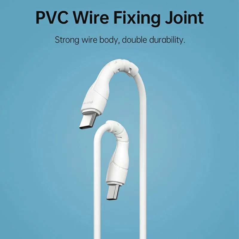 DEVIA Kintone Series Type-C to Type-C Cable 3A 1M 60W Fast Charging Data Sync Cable - White