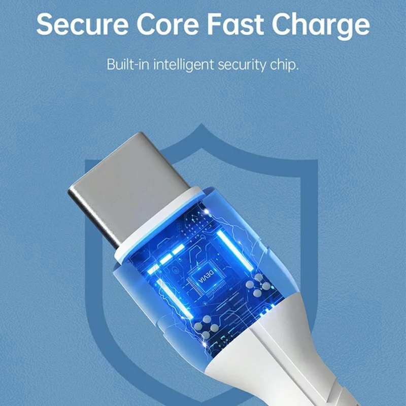 DEVIA Kintone Series Type-C to Type-C Cable 3A 1M 60W Fast Charging Data Sync Cable - White