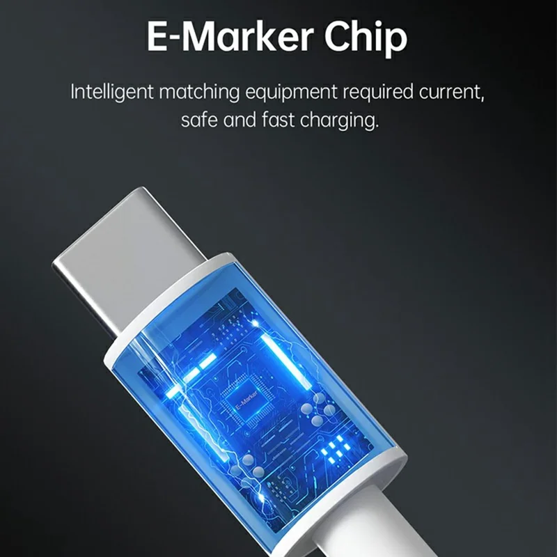 DEVIA EC317 Smart Series 1.5m Type-C to Type-C PD 100W Fast Charging Cable TPE Data Cord - White