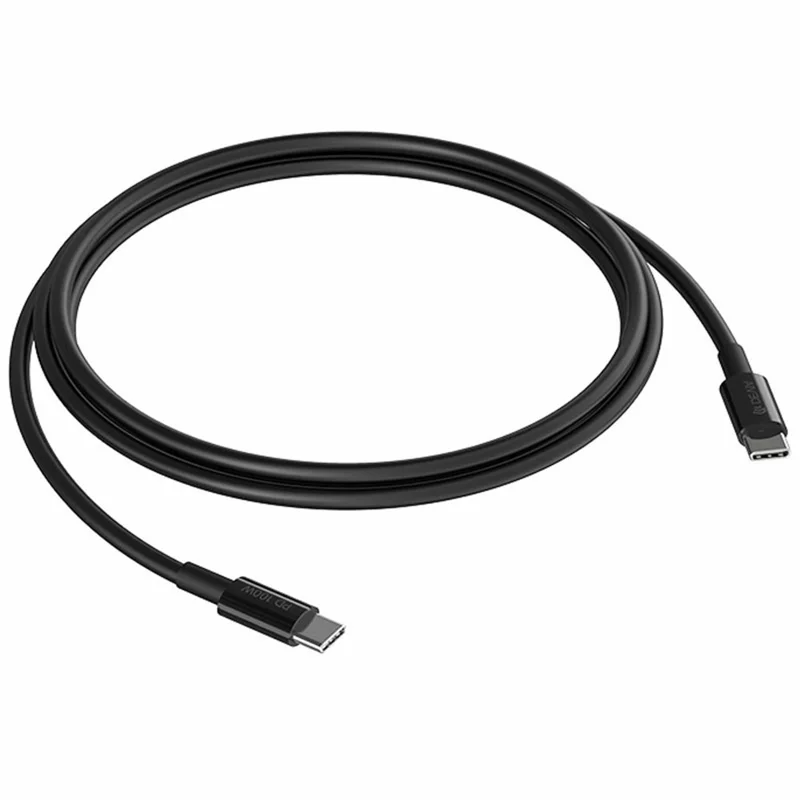 DEVIA EC317 Smart Series 1.5m Type-C to Type-C PD 100W Fast Charging Cable TPE Data Cord - Black