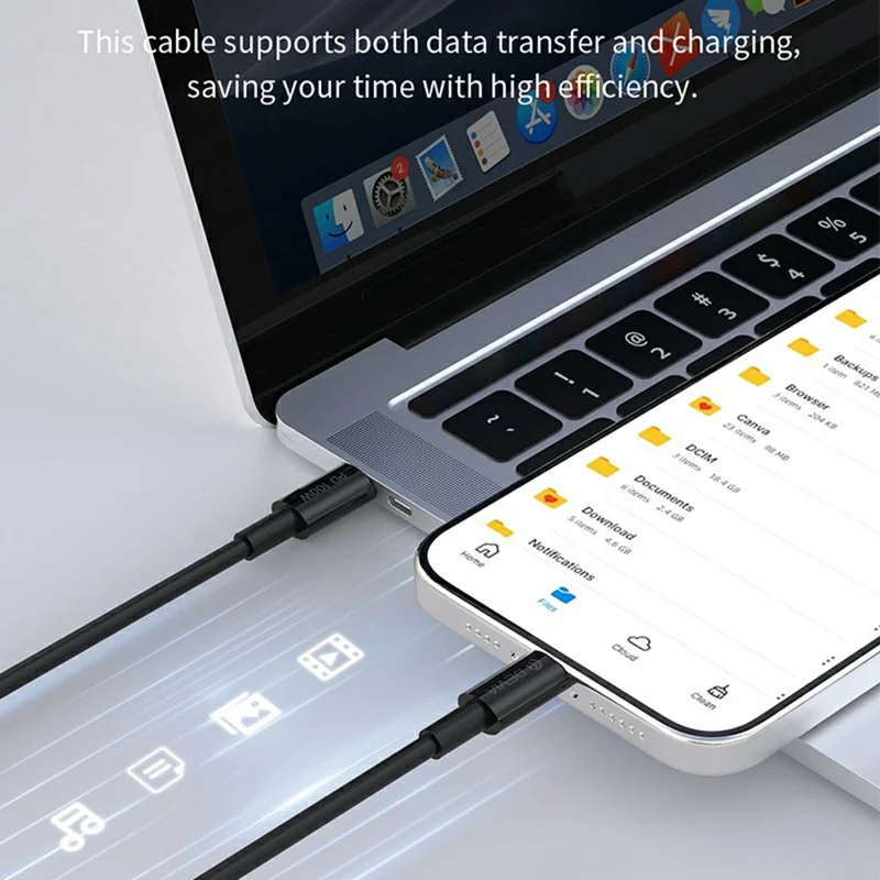 DEVIA EC317 Smart Series 1.5m Type-C to Type-C PD 100W Fast Charging Cable TPE Data Cord - Black