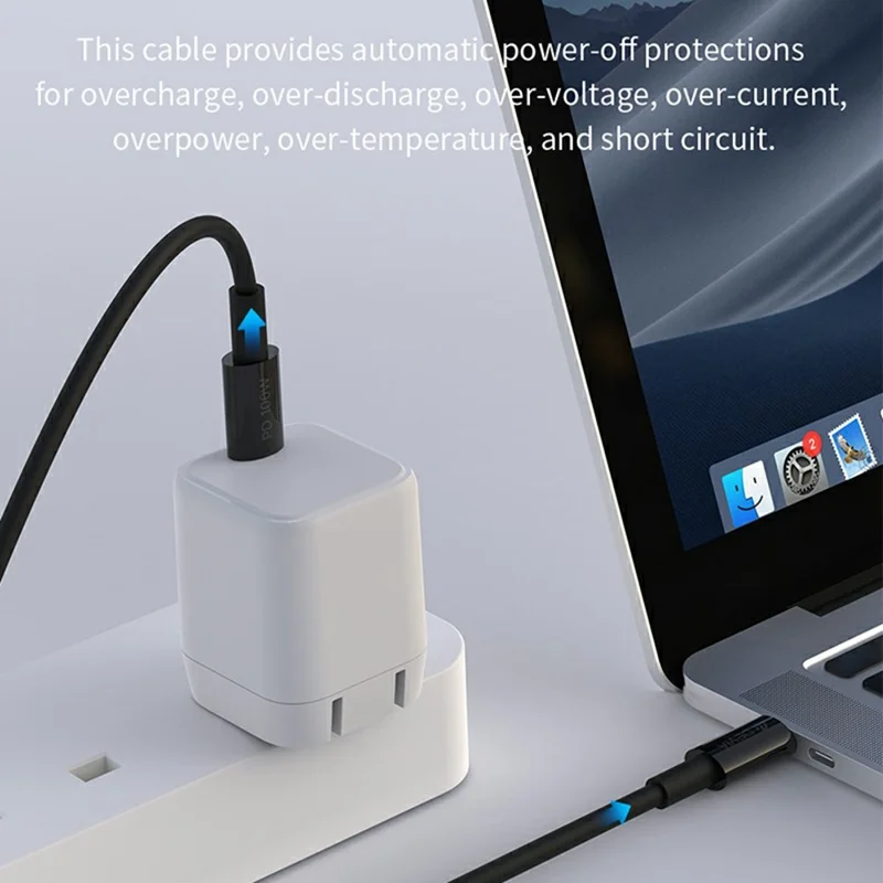 DEVIA EC317 Smart Series 1.5m Type-C to Type-C PD 100W Fast Charging Cable TPE Data Cord - Black