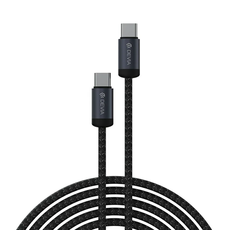 DEVIA EC646 Gracious Series 1m Type-C to Type-C Cable PD 60W Fast Charging Data Cord - Black