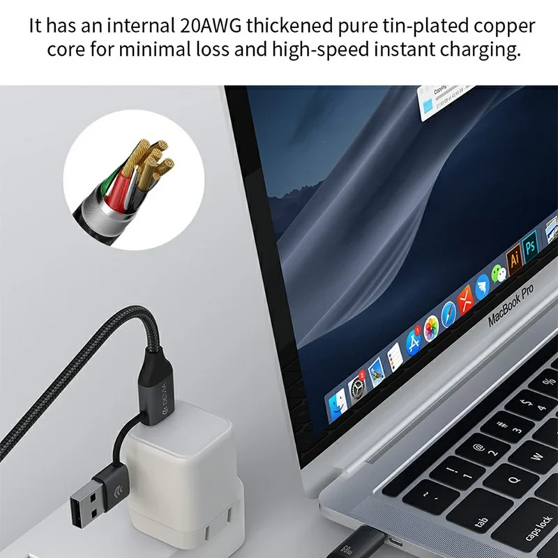 DEVIA EC504 Extreme Speed Series 1.5m 4 in 1 Fast Charging Cable USB-A + Type-C to Type-C + IP Data Cord - Black