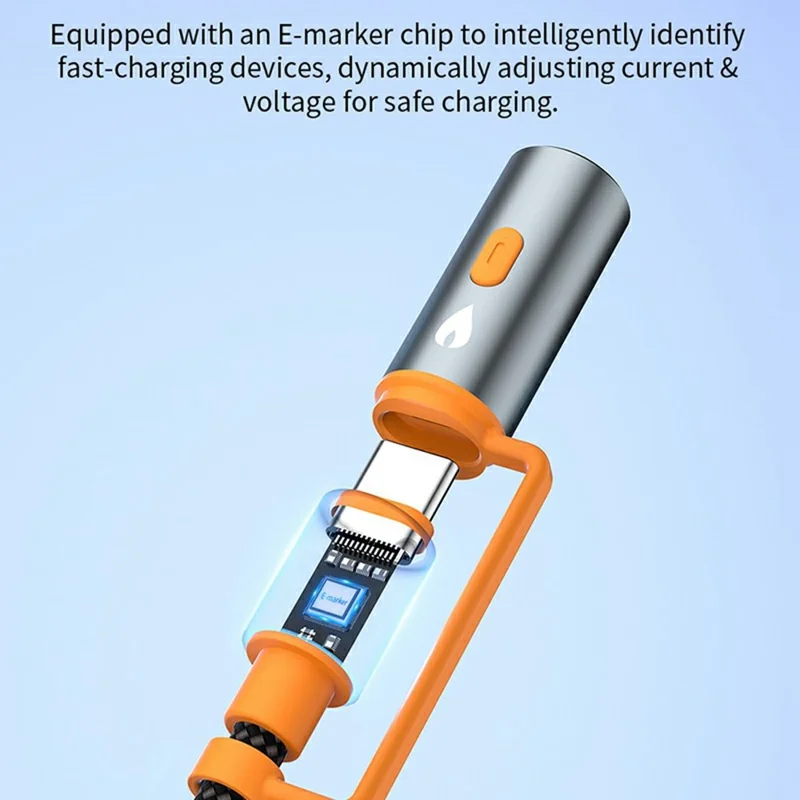 DEVIA EC660 1.5m Ultra2 Type-C to Type-C PD 240W Multi Function Data Cable with Lamp and Lighter - Black