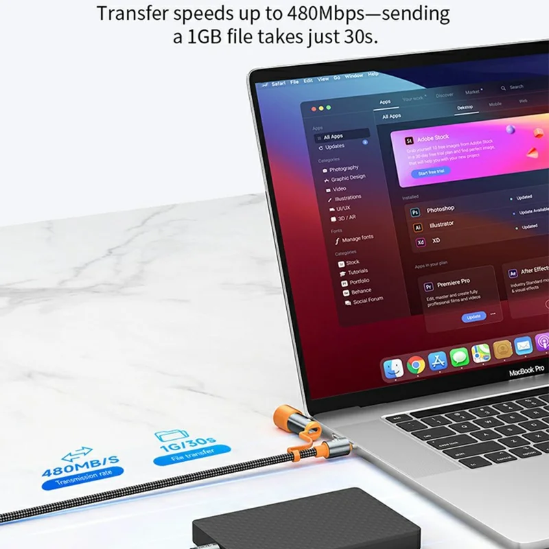 DEVIA EC660 1.5m Ultra2 Type-C to Type-C PD 240W Multi Function Data Cable with Lamp and Lighter - Black