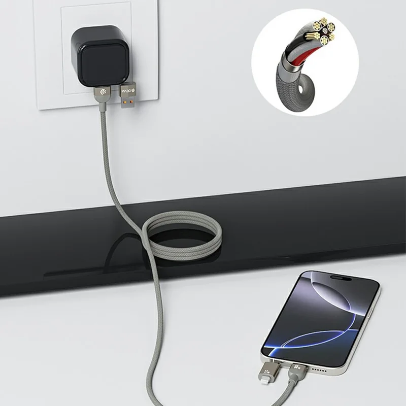 DEVIA EC655 1.2m Ultra 2 Multi Functions 4 in 1 Magnetic Fast Cable Data Cord - Titanium