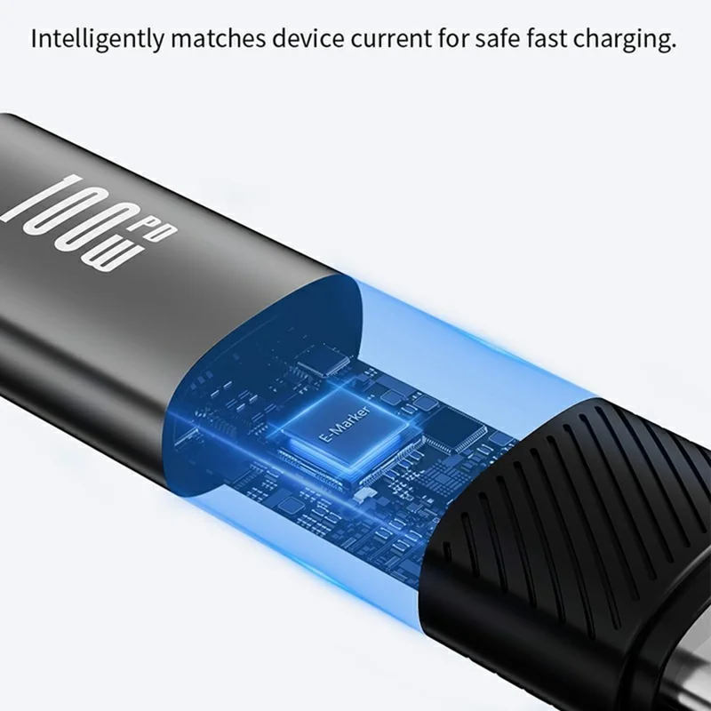 DEVIA EC317 1.5m Ultra4 Type-C to Type-C PD 100W Fast Charging Cable Massager Lanyard 3 in 1 Data Cord - Blacklti Function Portable Device For Office Travel