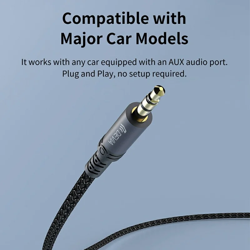 DEVIA EC620 1m Ipure Series Type-C to 3.5mm Audio Cable Braided Nylon Audio Cable - Black