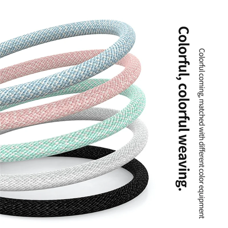 3Pcs / Set 1m+2m+3m PD 60W Type C to Type C Fast Charging Cable Braided Data Cord for iPhone 15-17  /  iPad  /  MacBook - White