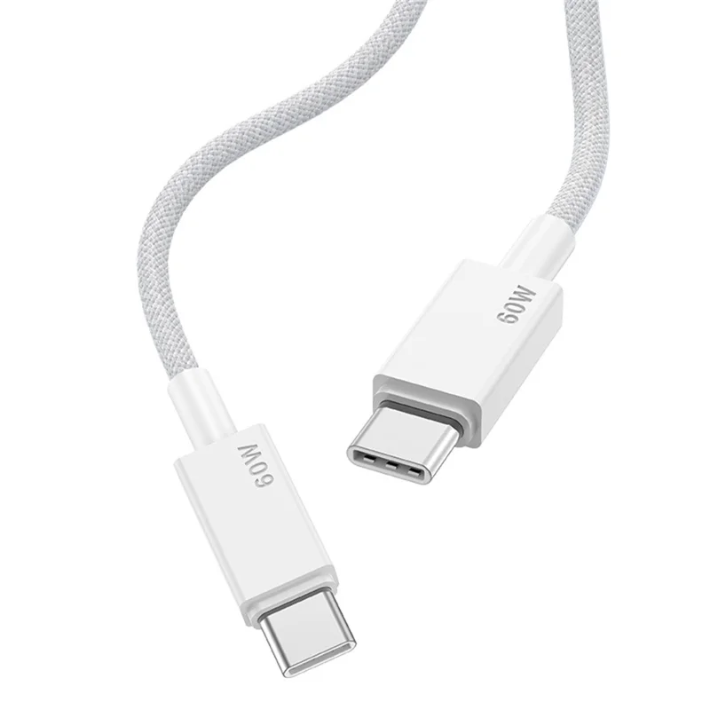 3Pcs / Set 1m+2m+3m PD 60W Type C to Type C Fast Charging Cable Braided Data Cord for iPhone 15-17  /  iPad  /  MacBook - White