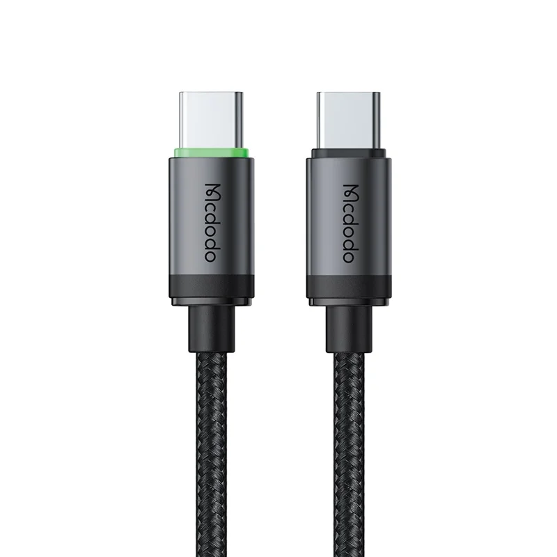 MCDODO CA-4410 1m Type-C to Type-C Cable 60W Fast Charging Data Cord with LED Light - Black