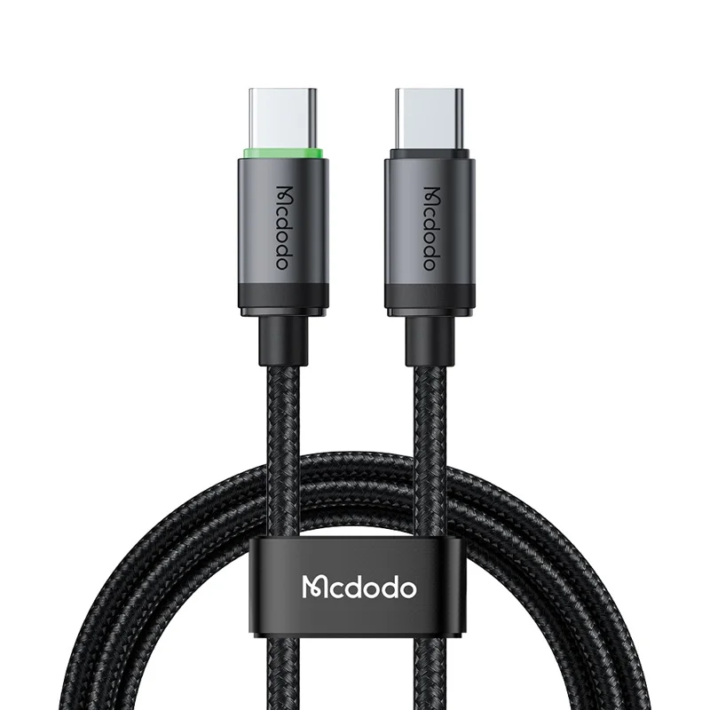 MCDODO CA-4411 3m Type-C to Type-C Cable 60W Fast Charging Data Cord with LED Light - Black