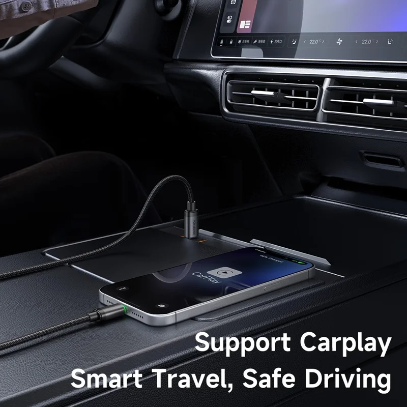 MCDODO CA-4411 3m Type-C to Type-C Cable 60W Fast Charging Data Cord with LED Light - Black