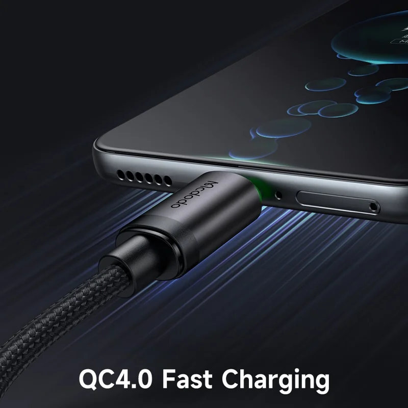 MCDODO CA-3960 1m USB-A to USB-C Cable with Charging Light, 3A Fast Charging Data Transfer Cord - Black