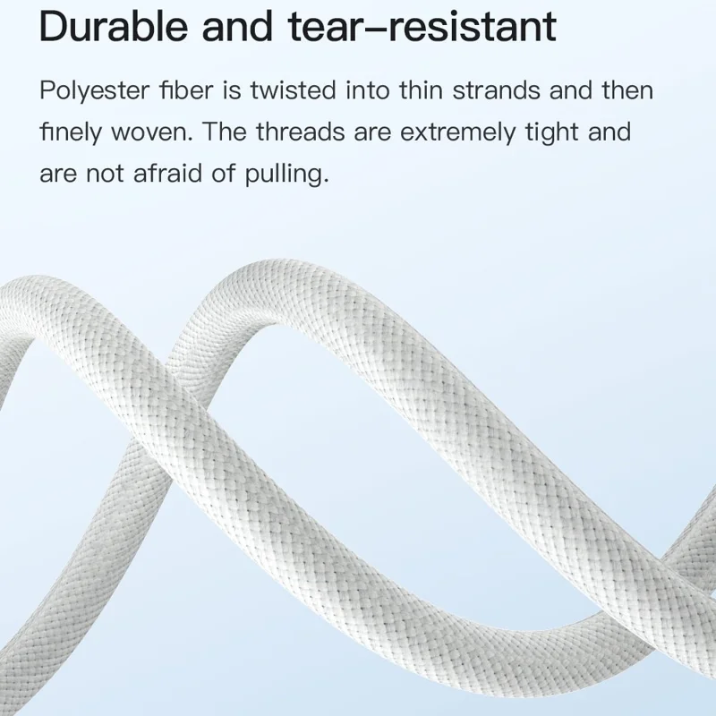 TOTU CB-10-CC 120cm USB-C to Type-C Cable 60W Fast Charging Silicone Braided Data Cable - White