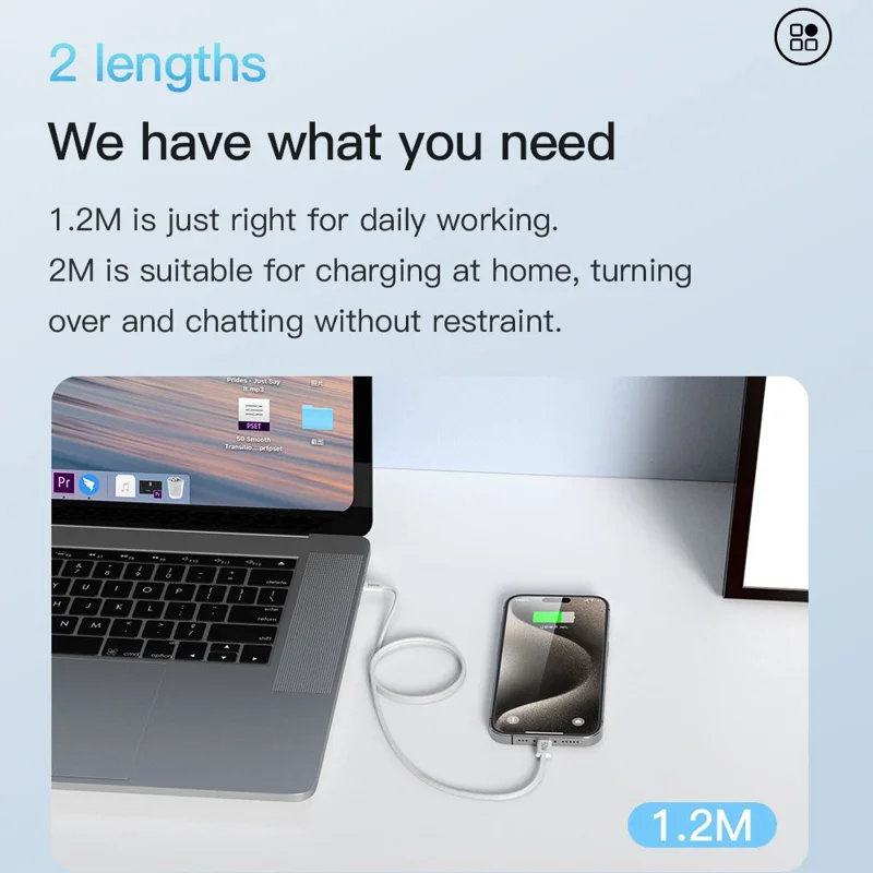 TOTU CB-10-CC 120cm USB-C to Type-C Cable 60W Fast Charging Silicone Braided Data Cable - White