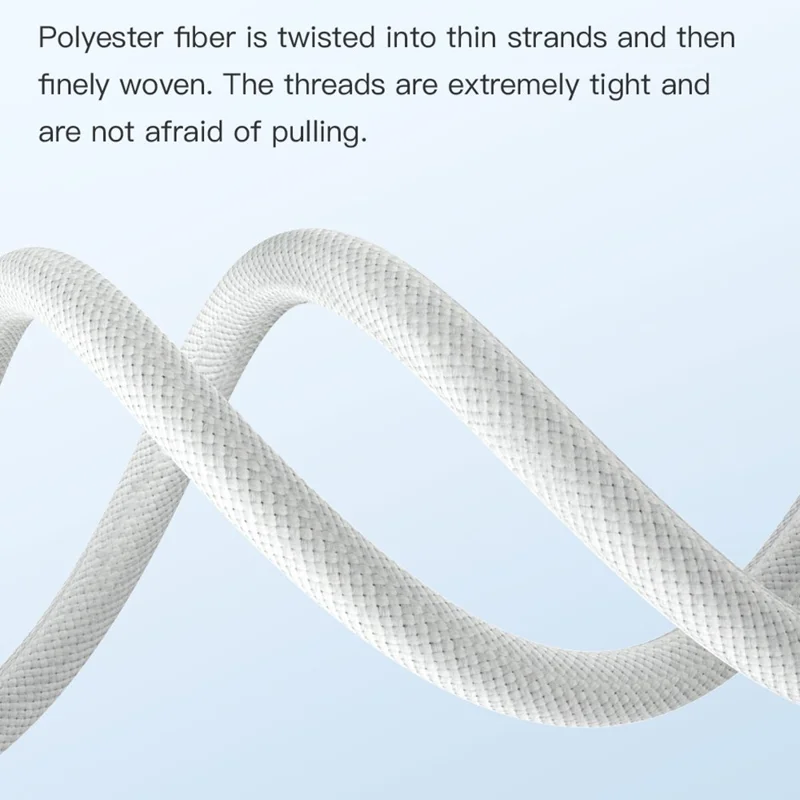 TOTU CB-10-CC 200cm USB-C to Type-C Cable 60W Fast Charging Silicone Braided Data Cable - White