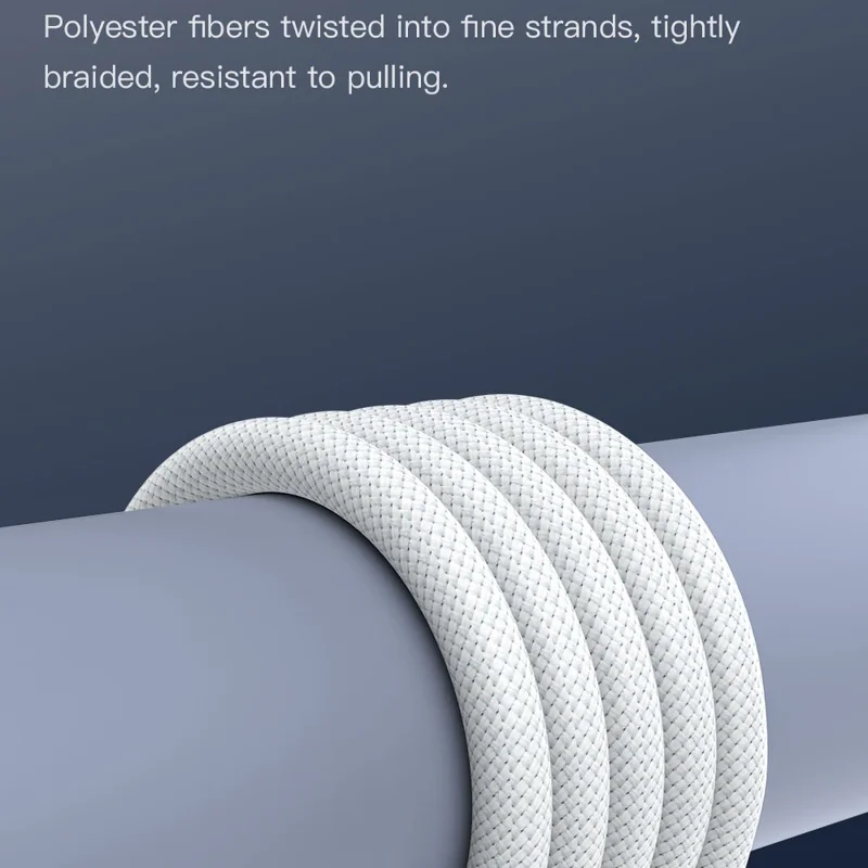 TOTU CB-10-CC-240W 120cm USB-C to Type-C Cable PD Fast Charging Silicone Braided Data Cable - White