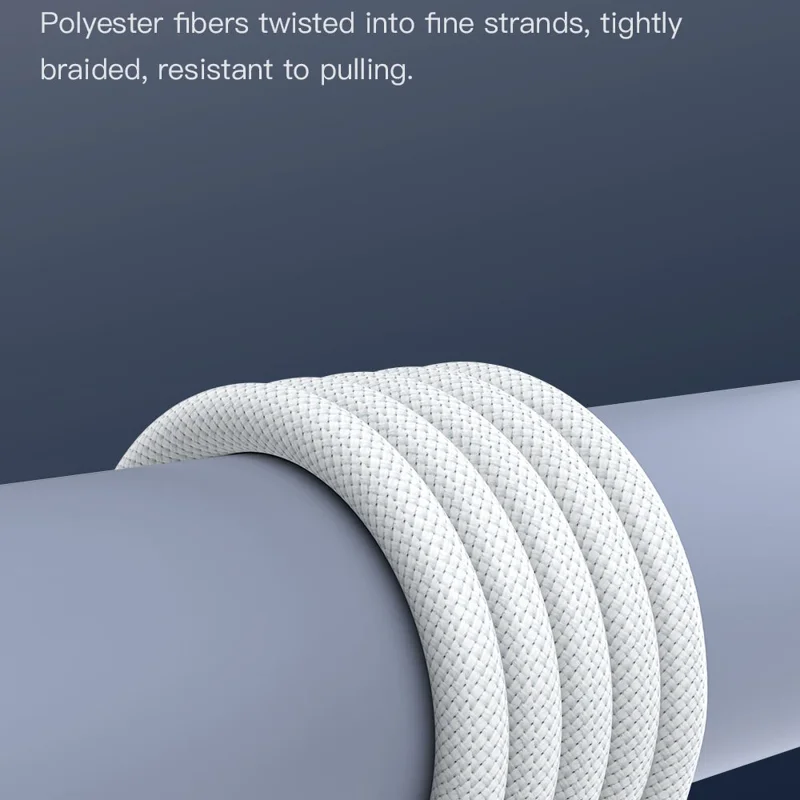 TOTU CB-10-CC-240W 200cm USB-C to Type-C Cable PD Fast Charging Silicone Braided Data Cable - White