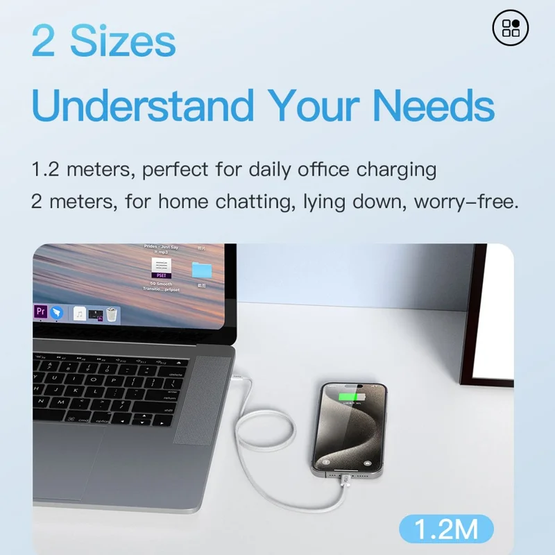 TOTU CB-10-CC-240W 200cm USB-C to Type-C Cable PD Fast Charging Silicone Braided Data Cable - White