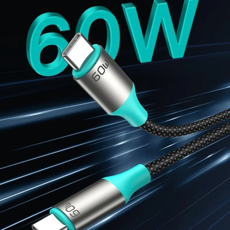 TOTU CB-21-T+T 120cm 2 in 1 USB-C to Type-C Cable 60W + 60W Fast Charging Braided Data Cable - Starlight