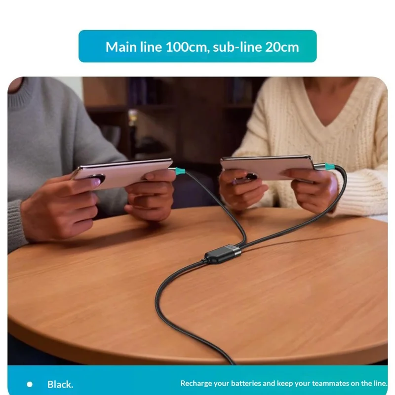 TOTU CB-21-T+T 120cm 2 in 1 USB-C to Type-C Cable 60W + 60W Fast Charging Braided Data Cable - Starlight