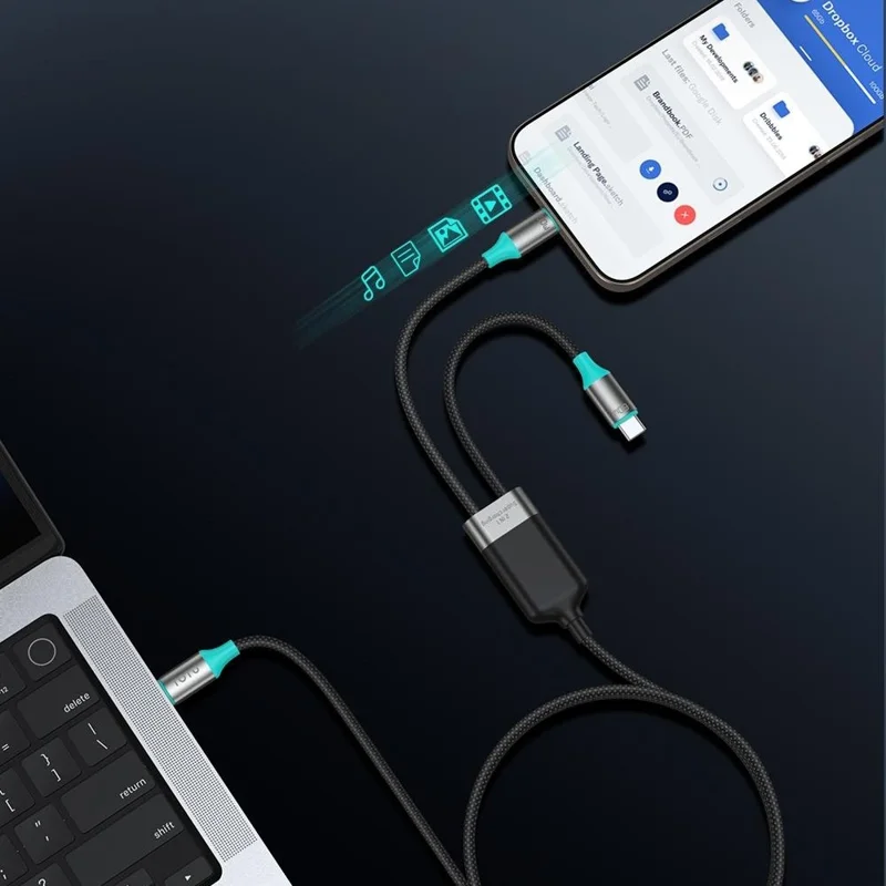 TOTU CB-21-T+T 120cm 2 in 1 USB-C to Type-C Cable 60W + 60W Fast Charging Braided Data Cable - Starlight
