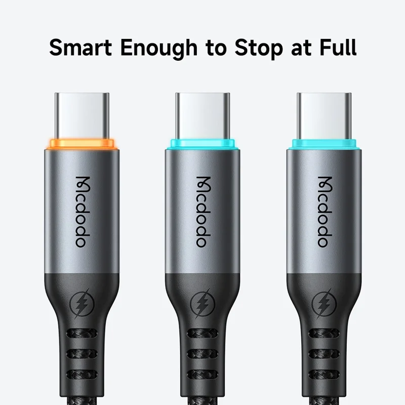 MCDODO CA-0570 1.2M USB-A to USB-C Cable 6A Super Fast Charging Smart Auto Power Off 480Mbps Data Transfer Cable - Black